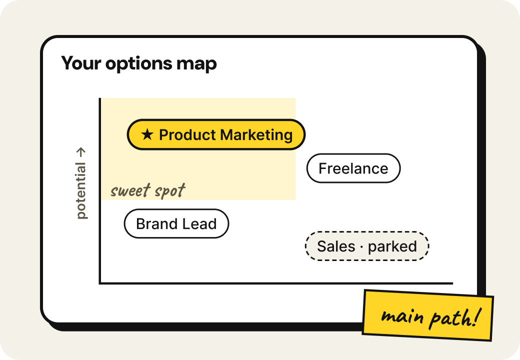 Options map by potential and challenge